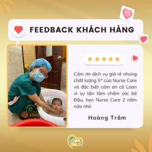 Feedback của khách hàng Hoàng Trâm khi trải nghiệm dịch vụ tại Nurse Care.