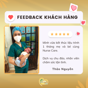 Feedback của khách hàng Thảo Nguyễn khi trải nghiệm dịch vụ tại Nurse Care.