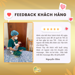 Feedback của khách hàng Nguyễn Đào khi trải nghiệm dịch vụ tại Nurse Care.