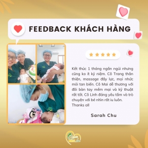 Feedback của khách hàng Sarah Chu khi trải nghiệm dịch vụ tại Nurse Care.