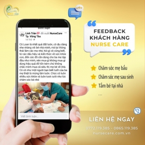 Feedback của khách hàng Linh Trần khi trải nghiệm dịch vụ tại Nurse Care.
